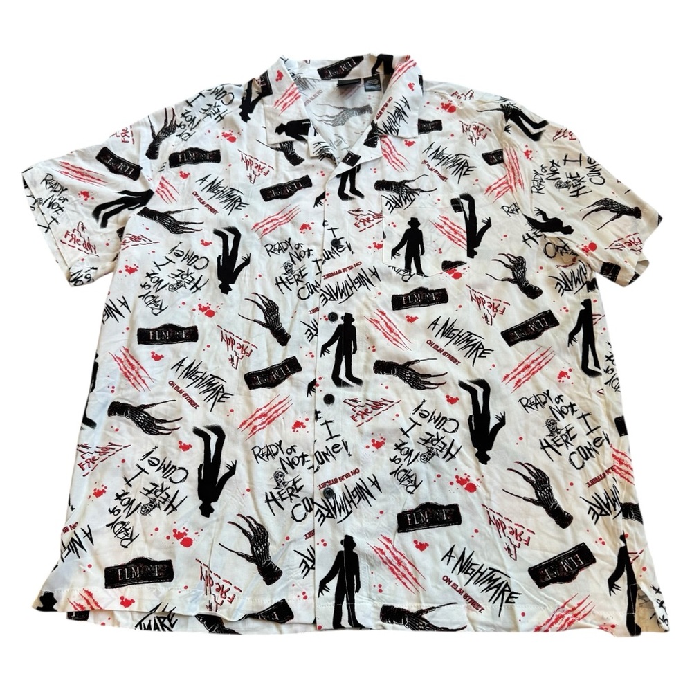 Freddie Krueger Shirt Mens 3XL Button Down Horror Movie Nightmare On Elm Street